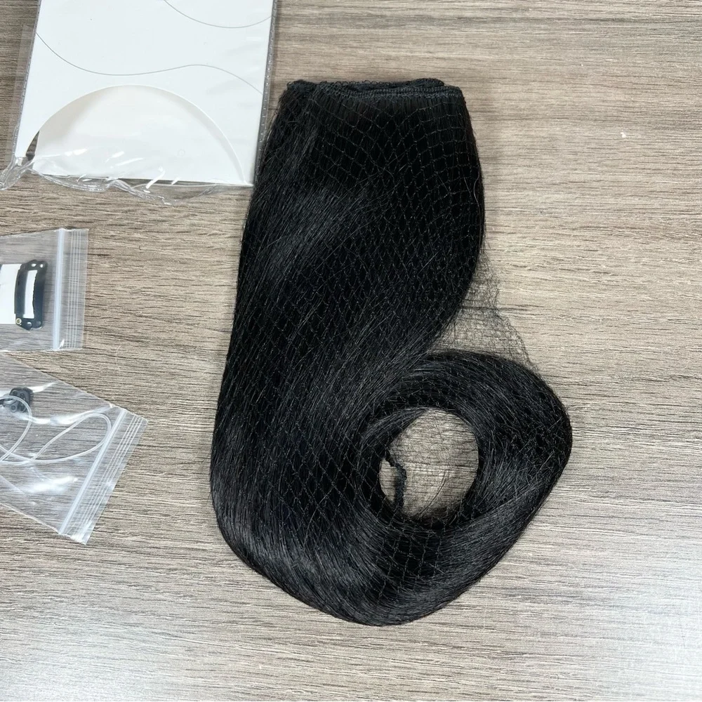 Natural Black Remy Human Hair 16 Inch Halo Hair Extensions